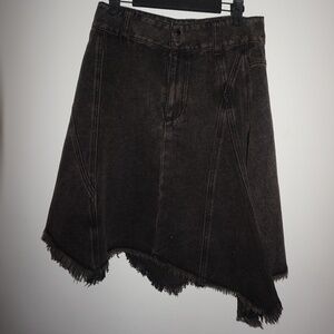 Matin Kim Black Asymmetrical Denim Skirt – Size S
